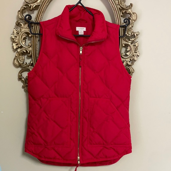J. Crew Factory Jackets & Blazers - J. Crew Red Vest with gold zipper detail